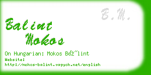 balint mokos business card